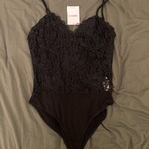 Forever 21 Black Floral Lace Top